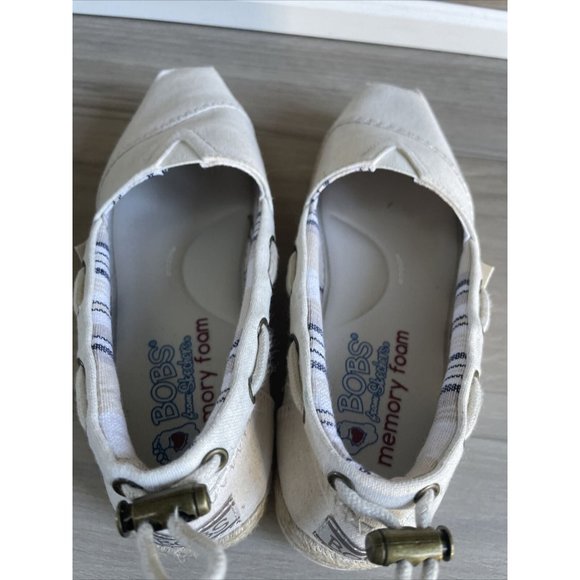 Bobs From Skechers Memory Foam Platform Shoes Size 6.5 womens beige ivory tan - Picture 5 of 10
